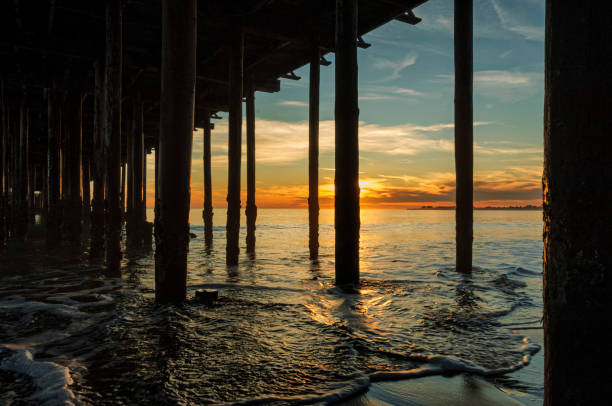 istock Under the Wharf View and Ocean at Sunset 1402354425