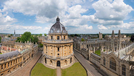 Oxford, UK- August 23, 2014: The Gorgeous Birdview of the Bodleian Library, University of Oxford.