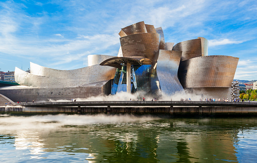 Bilbao, Spain - May 03, 2015: Guggenheim Museum Bilbao is a museum of modern and contemporary art designed by Canadian-American architect Frank Gehry in 1997, located in Bilbao, Basque Country, Spain