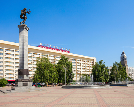 KRASNOYARSK, RUSSIA - JULY 06, 2016: Hotel Krasnoyarsk in the center of Krasnoyarsk city in Russia.