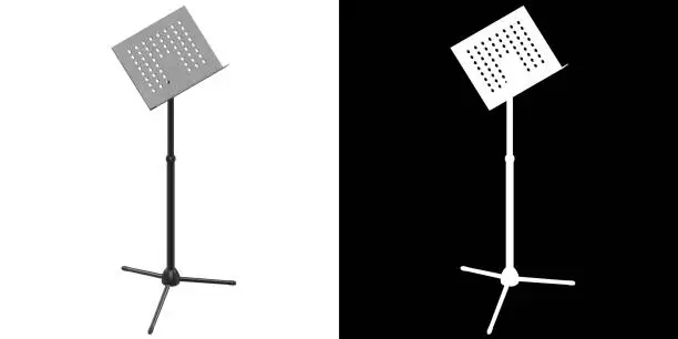 3D rendering illustration of a music stand