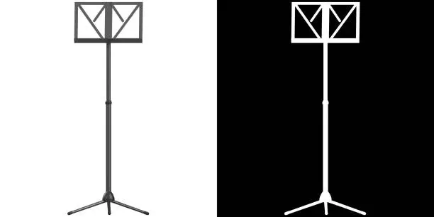 3D rendering illustration of a music stand