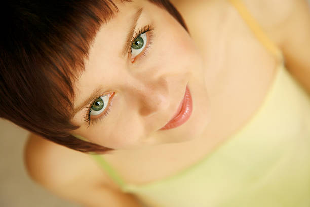 green eyes and dress stock photo