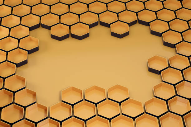 Honeycomb background with copy space. 3d illustration.