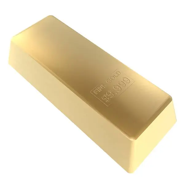 3d gold bar close-up