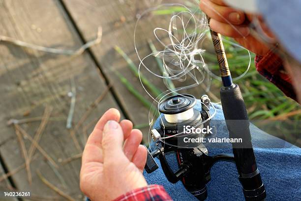 Fishing Frustration Stock Photo - Download Image Now - Tangled, Fisher - Role, Fishing Reel