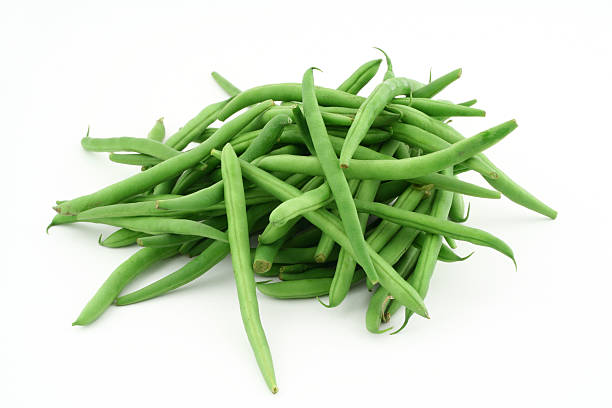 Portion of uncooked green French beans