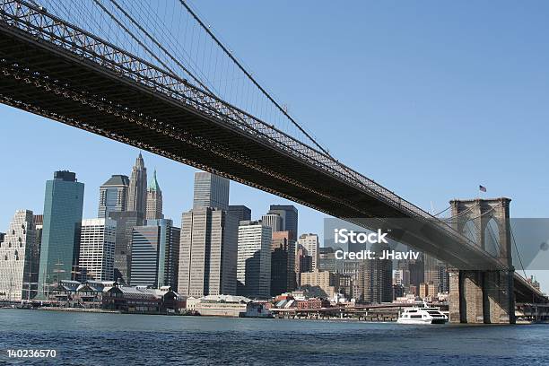 Most Brooklyn - zdjęcia stockowe i więcej obrazów Architektura - Architektura, Bez ludzi, Bezchmurne niebo