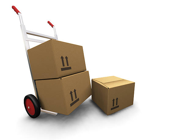 istock Illustration of a dolly with cardboard boxes 140236820