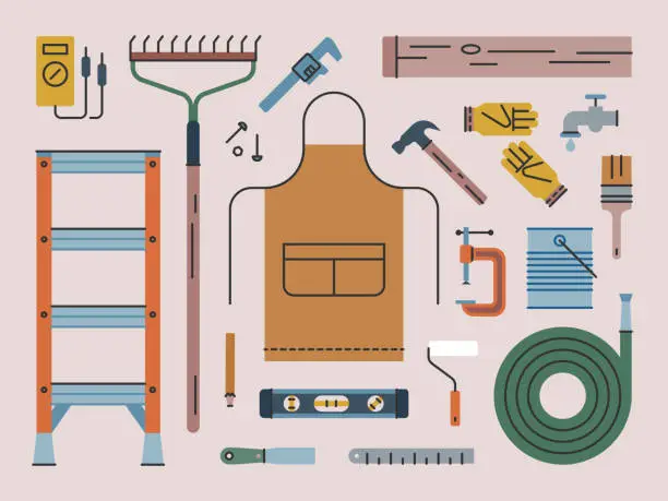 Vector illustration of Handiwork & Tools — Brightline Series