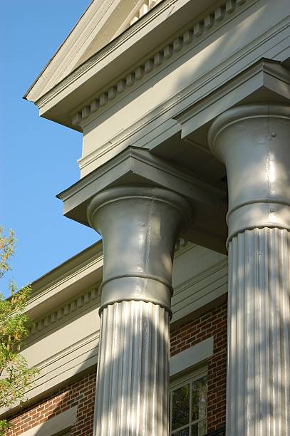 Country courthouse columns stock photo