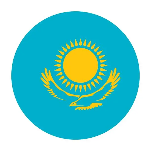 Vector illustration of National Flag of Kazakhstan