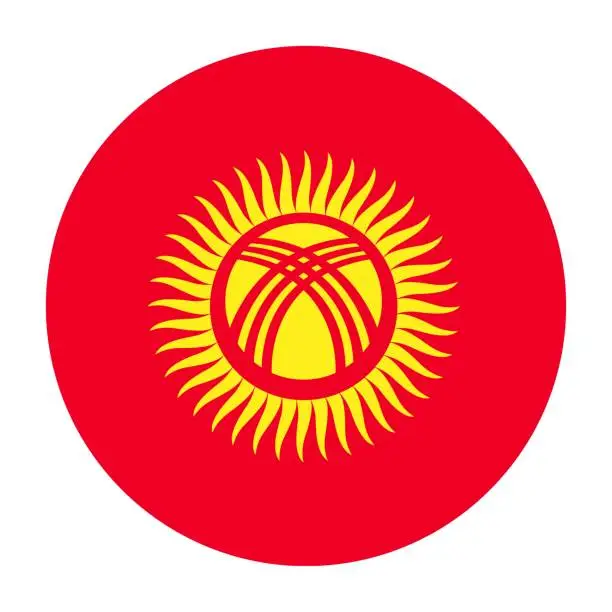 Vector illustration of National Flag of Kyrgyzstan