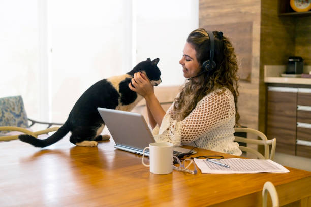 istock Young woman working at home. 1402373313