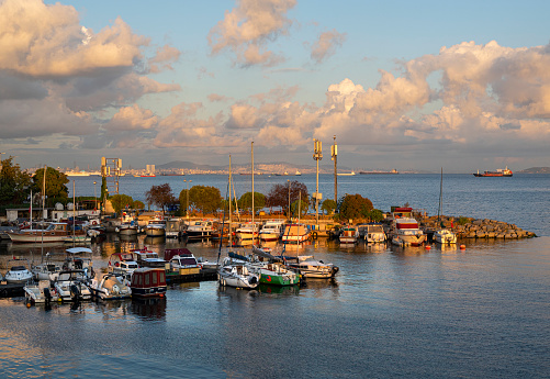 Small harbor in Atakoy coastline on the European side of Istanbul
