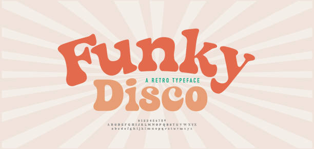 groovy alphabet letters font and number. 70s retro Typography decorative fonts vintage concept. Inspirational slogan print with hippie for graphic tee t shirt or logo. vector illustration