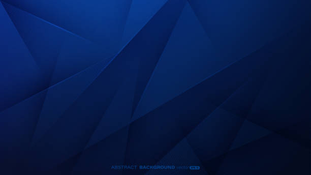 illustrazioni stock, clip art, cartoni animati e icone di tendenza di sfondo astratto blu scuro con triangolo, linee a strisce e composizione chiara - backgrounds abstract technology blue