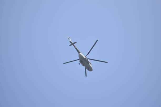 istock The helicopter in the air 1402416477
