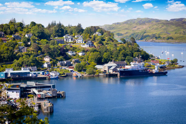 Holidays in Scotland - a panoramic view of Oban on the west coast of Scotland stock photo