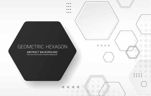 black and white color vector background.abstract geometric hexagon shape black and white color vector background.abstract geometric hexagon shape Hexagon stock illustrations