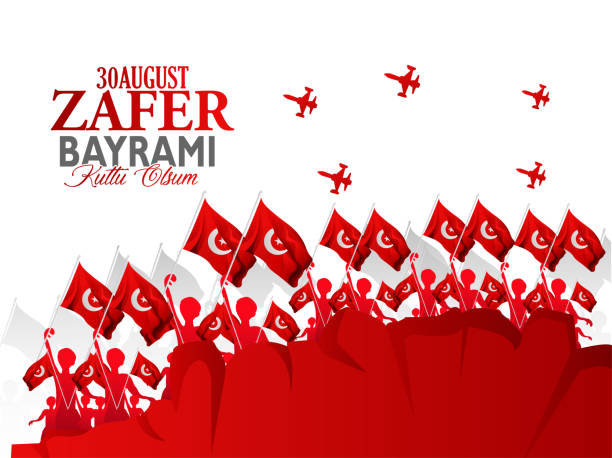illustrations, cliparts, dessins animés et icônes de 30 août zafer bayrami , jour de la victoire turquie - freedom fighter