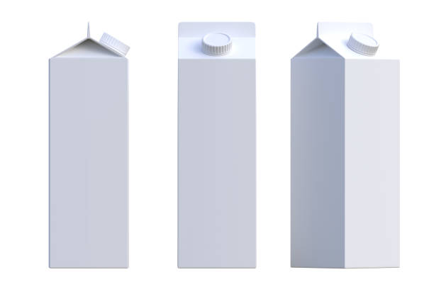 istock Milk carton packs on a white background 1402432579