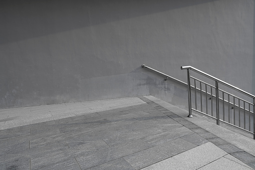 Grey concrete walls and stairs