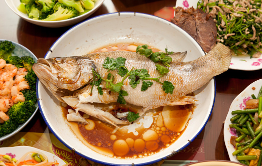 Steamed Sea Bass in Soy Sauce Chinese Style