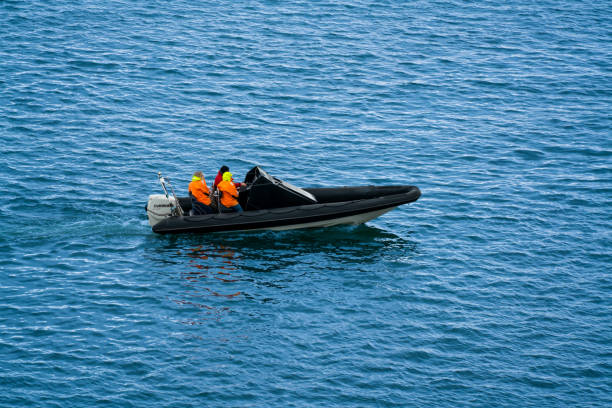 An offshore boat taxi in the sea of Golden horn in Istanbul