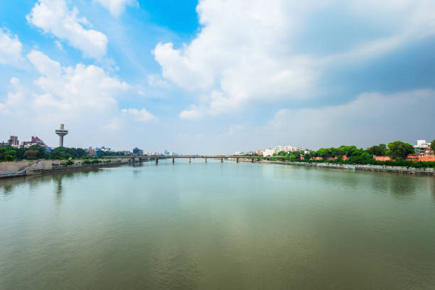 istock Sabarmati riverfront aerial view, Ahmedabad 1402440797