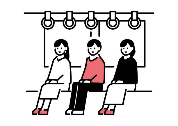 電車に乗る女性のイラスト - commuter点のイラスト素材／クリップアート素材／マンガ素材／アイコン素材