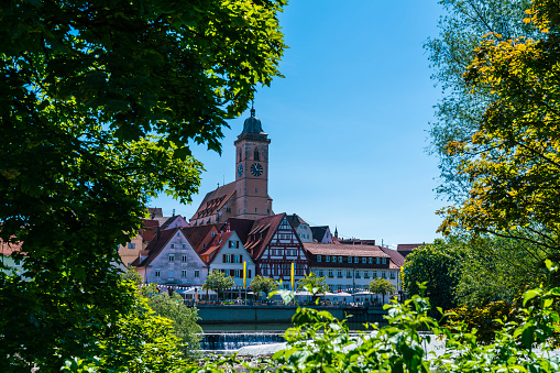 view on old timber frame houses at market square in Fritzlar, Hessen – Germany at sunny summer day