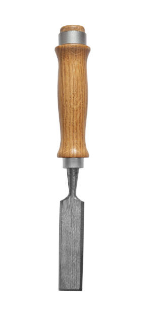 istock Classic Vintage Chisel With Wooden Handle Isolated Woodworking Tool 1402444369