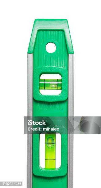 Image Level Green Plastic Green Construction Level Isolated On White Stock Photo ...