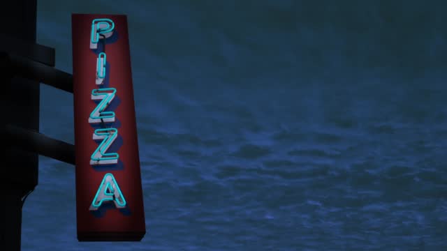 Flashing Neon Pizza Sign