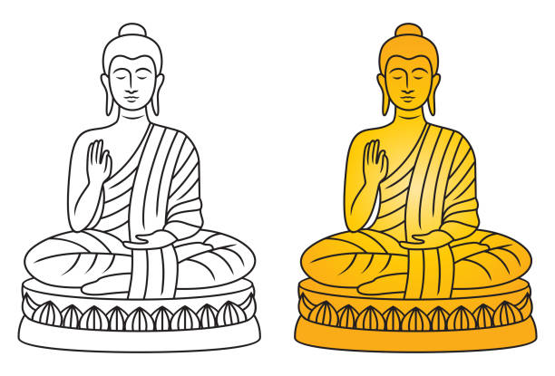 Black And White Buddha Cartoon Illustrations, Royalty-Free Vector Graphics  & Clip Art - iStock