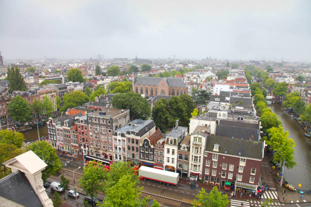Amsterdam aerial view city panoramic cityscape Netherlands