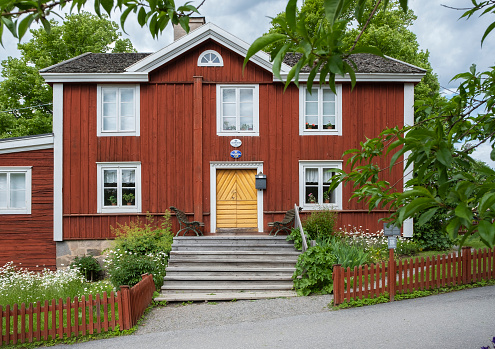 June 6, 2022 Stockholm Sweden. An old wooden house in the countryside.