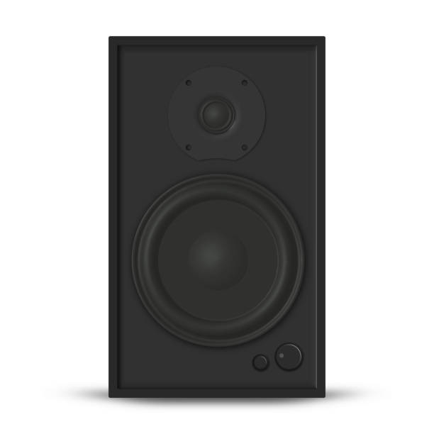 ilustrações de stock, clip art, desenhos animados e ícones de photorealistic music loudspeaker front view, vector illustration. - vacuum tube