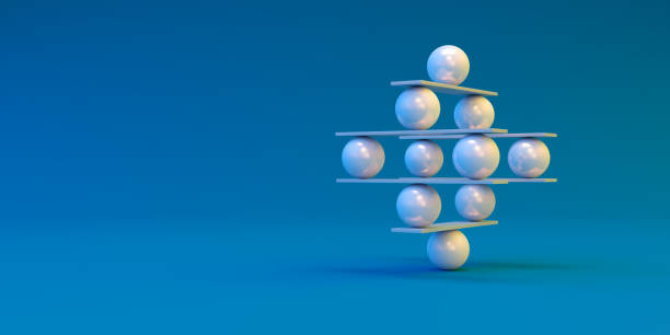 Block tower with balls Puzzle Game stock photo
