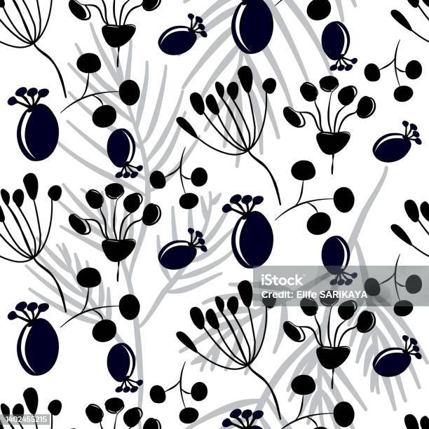 Seed Budding Pattern Vector Pattern With Seed Bud And Heckberry Stock Illustration ...