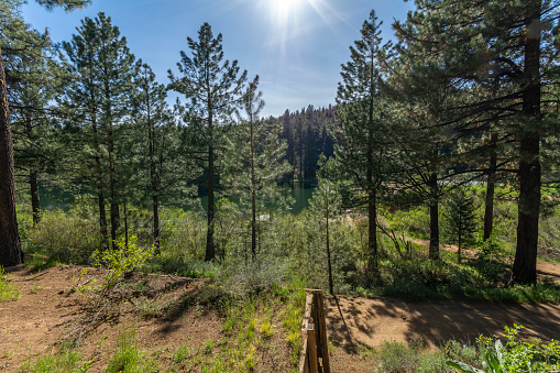 Lakes, rivers, Sierra Nevada mountains, California. Pictures of typical landscapes.