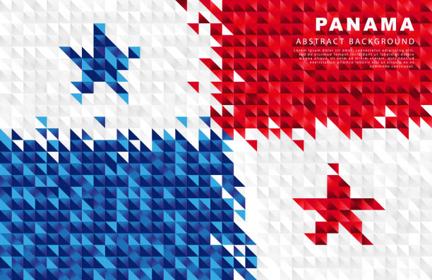 Flag of Panama. Abstract background of small triangles in the form of colorful blue, white and red stripes of the Panamanian flag. Flag of Panama. Abstract background of small triangles in the form of colorful blue, white and red stripes of the Panamanian flag. Vector illustration. panamanian flag stock illustrations