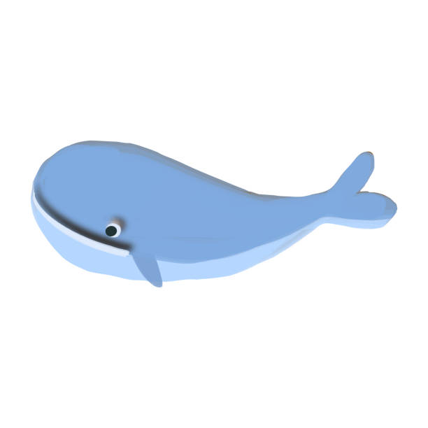istock Vector blue Plasticine whale. Children's illustration for a children's bedroom in a cartoon style. 1402457986