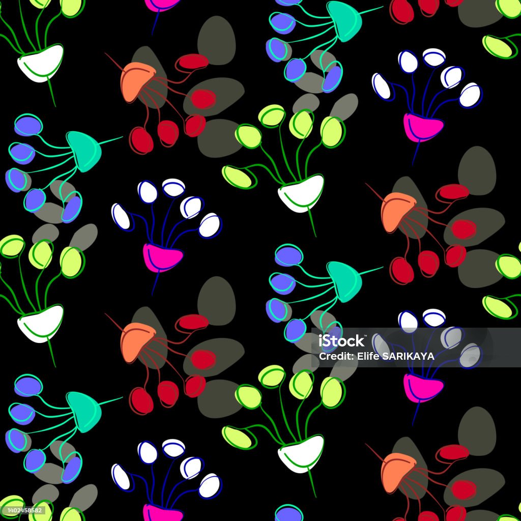 Seed Budding Pattern Vector Pattern With Seed And Bud Stock Illustration - Download Image ...