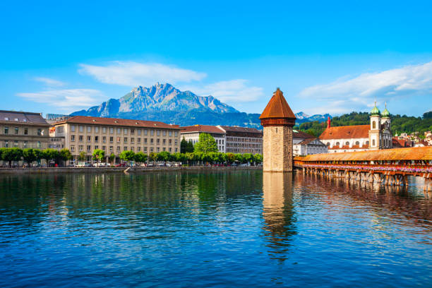 istock Kapellbrucke Bridge, Wasserturm Tower, Lucerne 1402459359