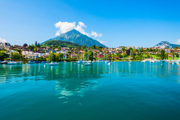 istock Spiez town panoramic view, Switzerland 1402459427