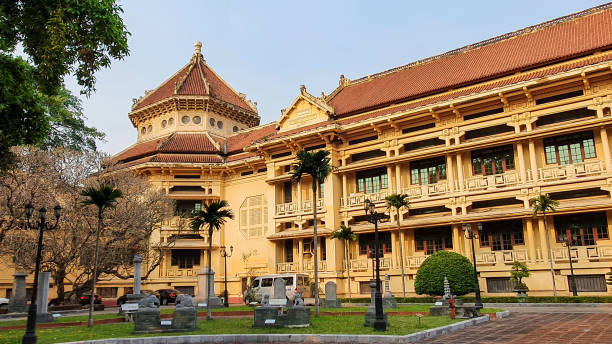 Outside View Of The Vietnam National Museum Of History In Hanoi Capital, Vietnam. Hanoi, Vietnam - April 8, 2022 : Outside View Of The Vietnam National Museum Of History In Hanoi Capital. historical museum stock pictures, royalty-free photos & images