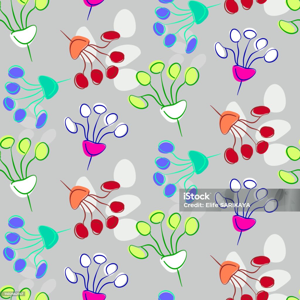Seed Budding Pattern Vector Pattern With Seed And Bud Stock Illustration - Download Image ...