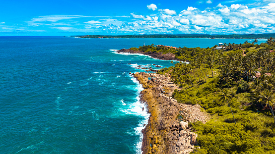 Aerial view of Secret Beach, Mirissa, Sri Lanka